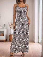 Perfee Leopard Scoop Neck Maxi Cami Dress Leopard OutfitFlow